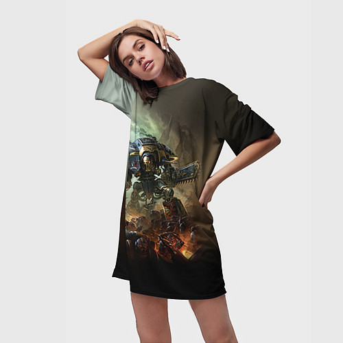 Женская длинная футболка Титан / 3D-принт – фото 3