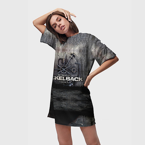 Женская длинная футболка Nickelback Repository / 3D-принт – фото 3