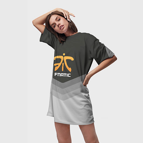 Женская длинная футболка Fnatic Uniform / 3D-принт – фото 3