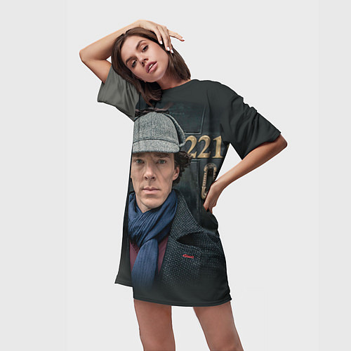 Женская длинная футболка Бенедикт Камбербэтч 4 / 3D-принт – фото 3