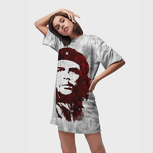 Женская длинная футболка Че Гевара / 3D-принт – фото 3
