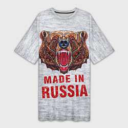 Футболка женская длинная Bear: Made in Russia, цвет: 3D-принт