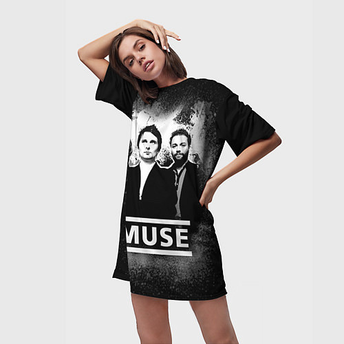 Женская длинная футболка Muse / 3D-принт – фото 3
