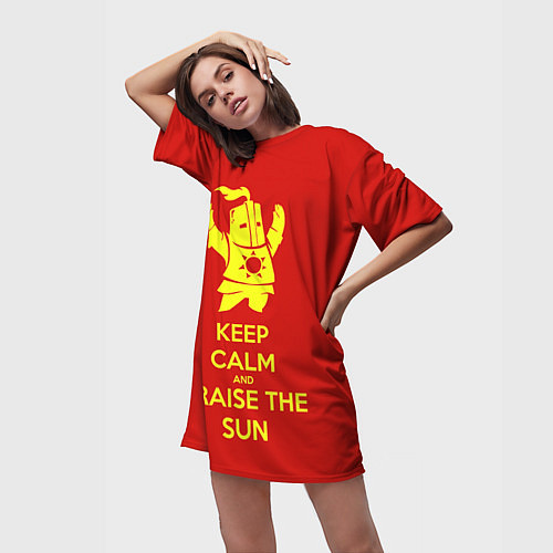 Женская длинная футболка Keep Calm & Praise The Sun / 3D-принт – фото 3