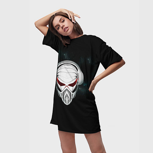 Женская длинная футболка Пиратская станция / 3D-принт – фото 3