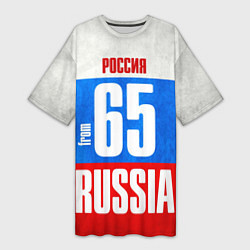 Футболка женская длинная Russia: from 65, цвет: 3D-принт