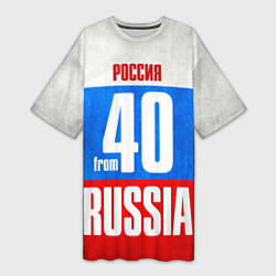 Футболка женская длинная Russia: from 40, цвет: 3D-принт