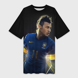 Футболка женская длинная Neymar: Brasil Team, цвет: 3D-принт