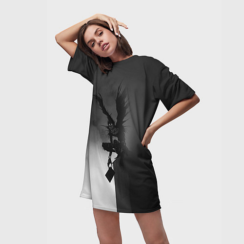 Женская длинная футболка Тетрадь смерти 6 / 3D-принт – фото 3