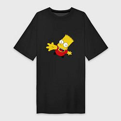 Футболка женская-платье Simpsons 8, цвет: черный
