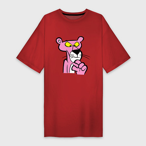 Женская футболка-платье Розовая пантера / Красный – фото 1