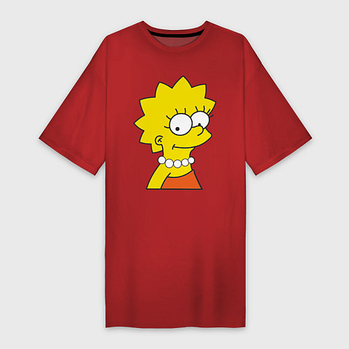 Женская футболка-платье Lisa Simpson / Красный – фото 1