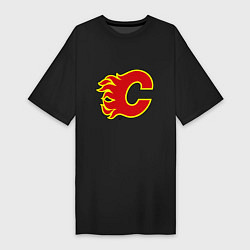 Футболка женская-платье Calgary Flames, цвет: черный