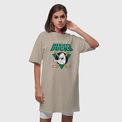 Футболка женская-платье Anaheim Mighty Ducks, цвет: миндальный — фото 2