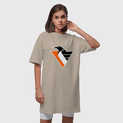 Футболка женская-платье Pittsburgh Penguins, цвет: миндальный — фото 2