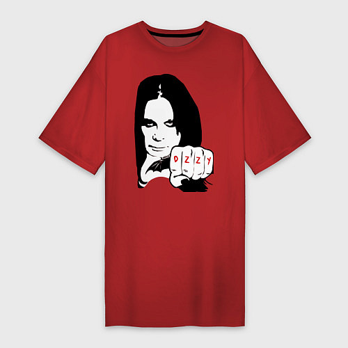Женская футболка-платье Ozzy Ozborn / Красный – фото 1