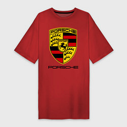 Футболка женская-платье Porsche Stuttgart, цвет: красный