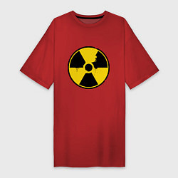 Футболка женская-платье Радиоактивность, цвет: красный