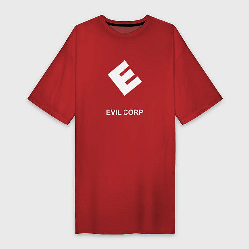 Женская футболка-платье Evil corporation / Красный – фото 1