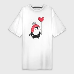 Женская футболка-платье Пингвин с шариком