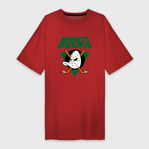 Женская футболка-платье Anaheim Mighty Ducks / Красный – фото 1
