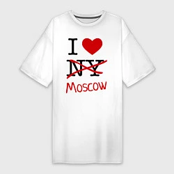 Женская футболка-платье I love Moscow