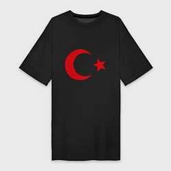 Футболка женская-платье Турция, цвет: черный
