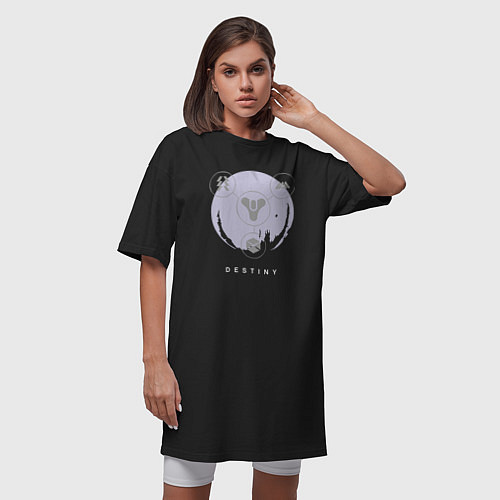 Женская футболка-платье Destiny Planet / Черный – фото 3