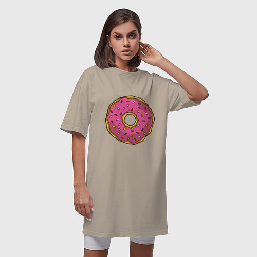 Женская футболка-платье Сладкий пончик / Миндальный – фото 3