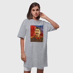 Футболка женская-платье Сталин: полигоны, цвет: меланж — фото 2