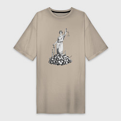 Женская футболка-платье Фемида на костях