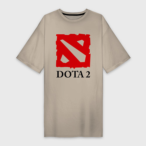 Женская футболка-платье Dota 2: Logo / Миндальный – фото 1
