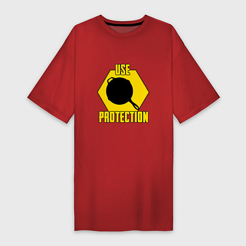 Женская футболка-платье Use Protection / Красный – фото 1