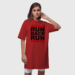 Футболка женская-платье Run Вася Run, цвет: красный — фото 2