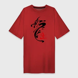 Женская футболка-платье Иероглиф дракон