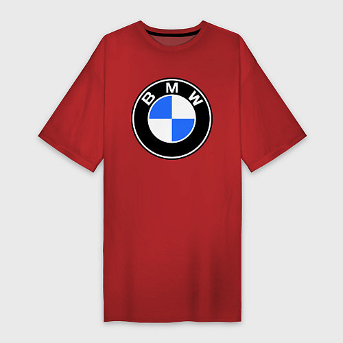 Женская футболка-платье Logo BMW / Красный – фото 1