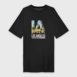 Футболка женская-платье Los Angeles Summer, цвет: черный