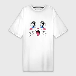 Женская футболка-платье Японская кошечка
