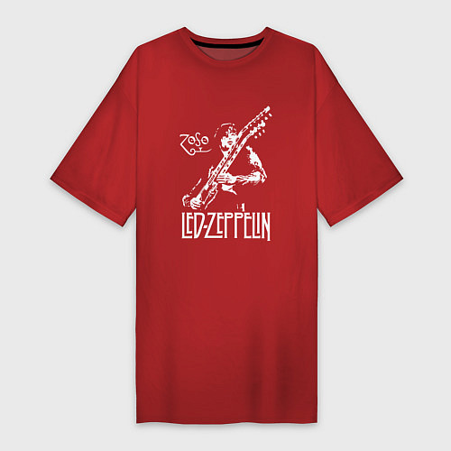 Женская футболка-платье Led Zeppelin / Красный – фото 1