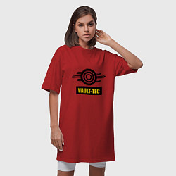 Футболка женская-платье Vault-tec, цвет: красный — фото 2