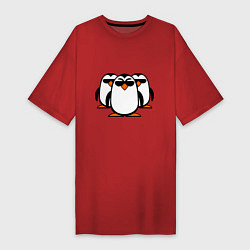 Женская футболка-платье Банда пингвинов