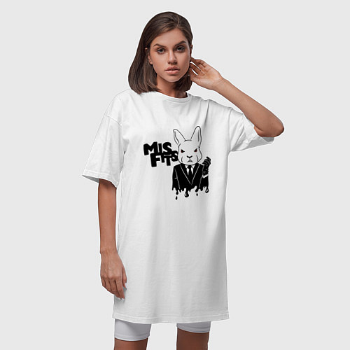 Женская футболка-платье Misfits Rabbit / Белый – фото 3