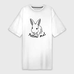 Женская футболка-платье Rabbit: follow me