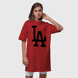 Футболка женская-платье LA: Los Angeles, цвет: красный — фото 2