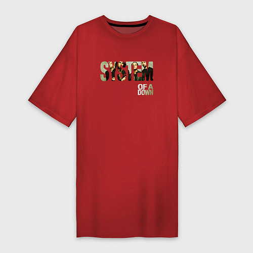 Женская футболка-платье System of a Down / Красный – фото 1
