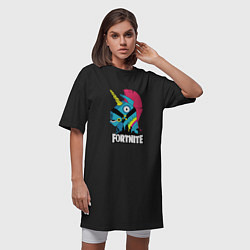 Футболка женская-платье Fortnite Unicorn, цвет: черный — фото 2