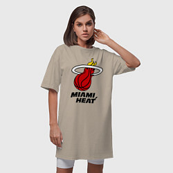 Футболка женская-платье Miami Heat-logo, цвет: миндальный — фото 2