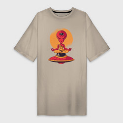 Женская футболка-платье Медитация пришельца