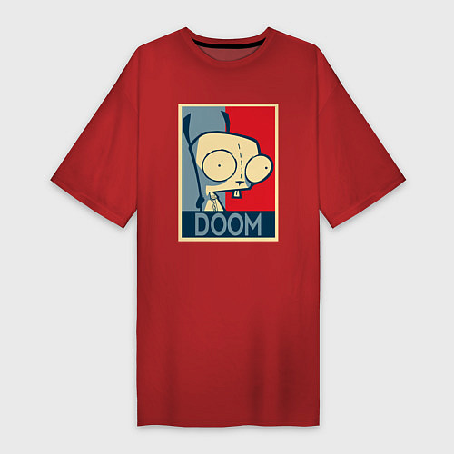 Женская футболка-платье Doom Zim / Красный – фото 1