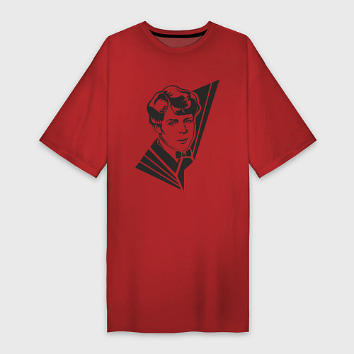 Женская футболка-платье Юный Есенин / Красный – фото 1